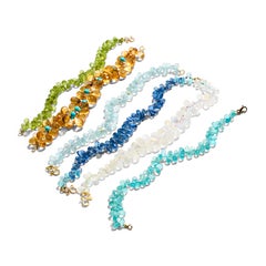 Giant Brazil Citrine and Sleeping Beauty Turquoise Gold Bracelet