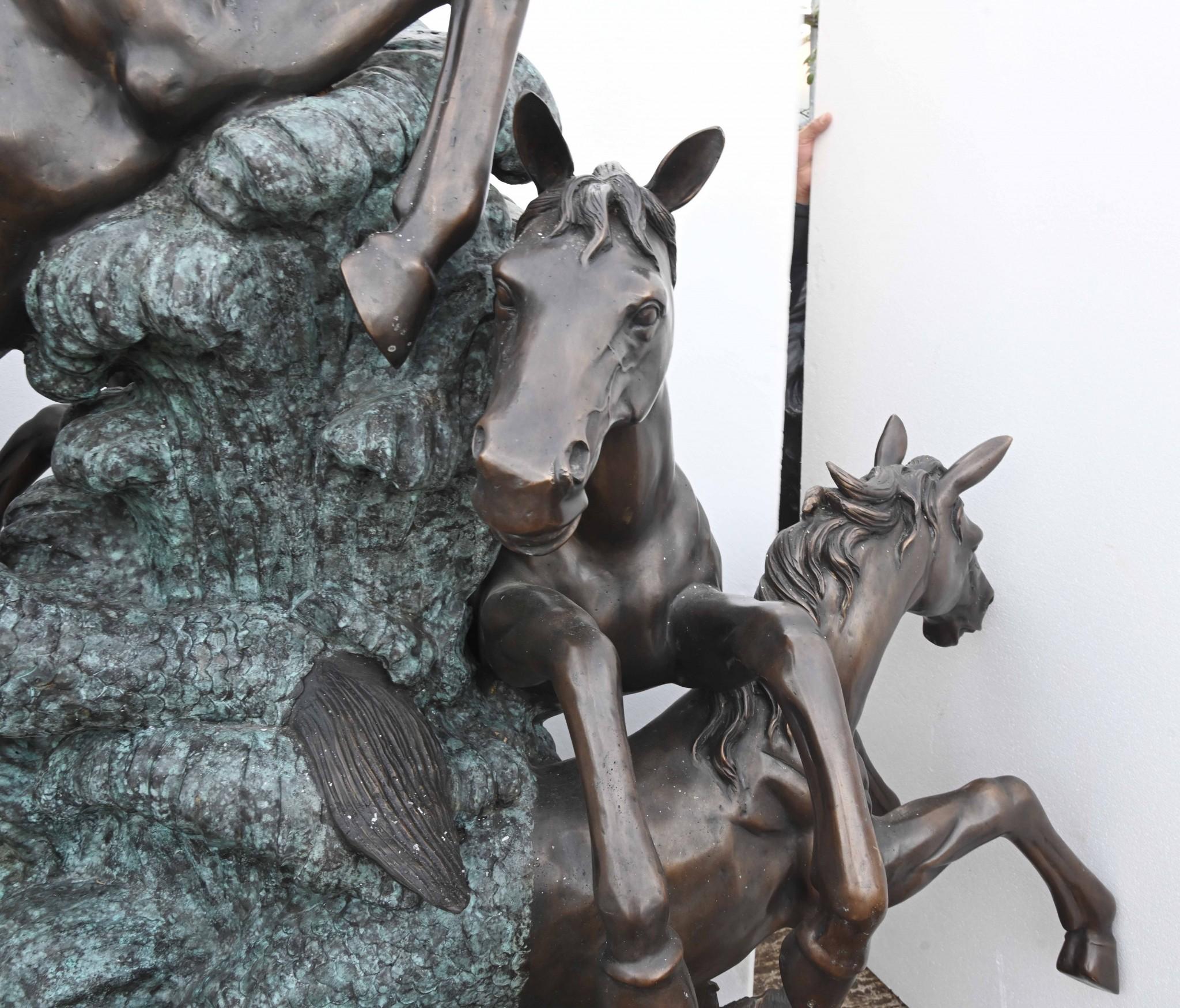 Fontaine géante en bronze pour chevaux, poney bondissant, pièce d'eau pour le jardin 5
