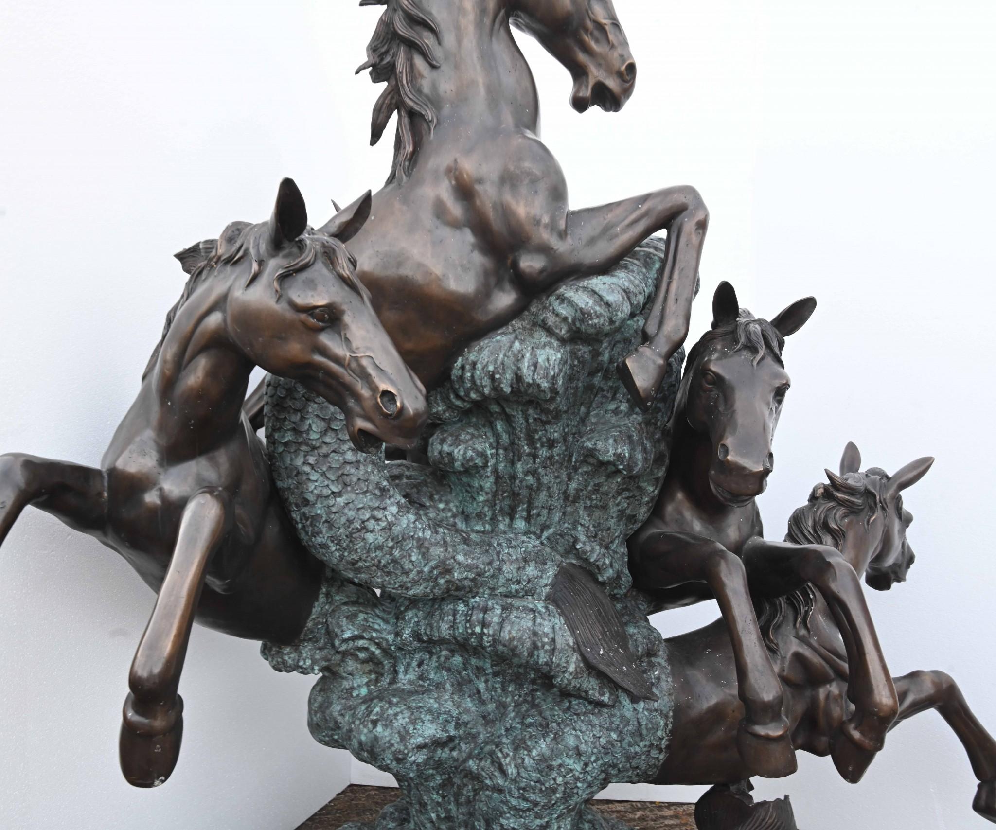 Fontaine géante en bronze pour chevaux, poney bondissant, pièce d'eau pour le jardin 8