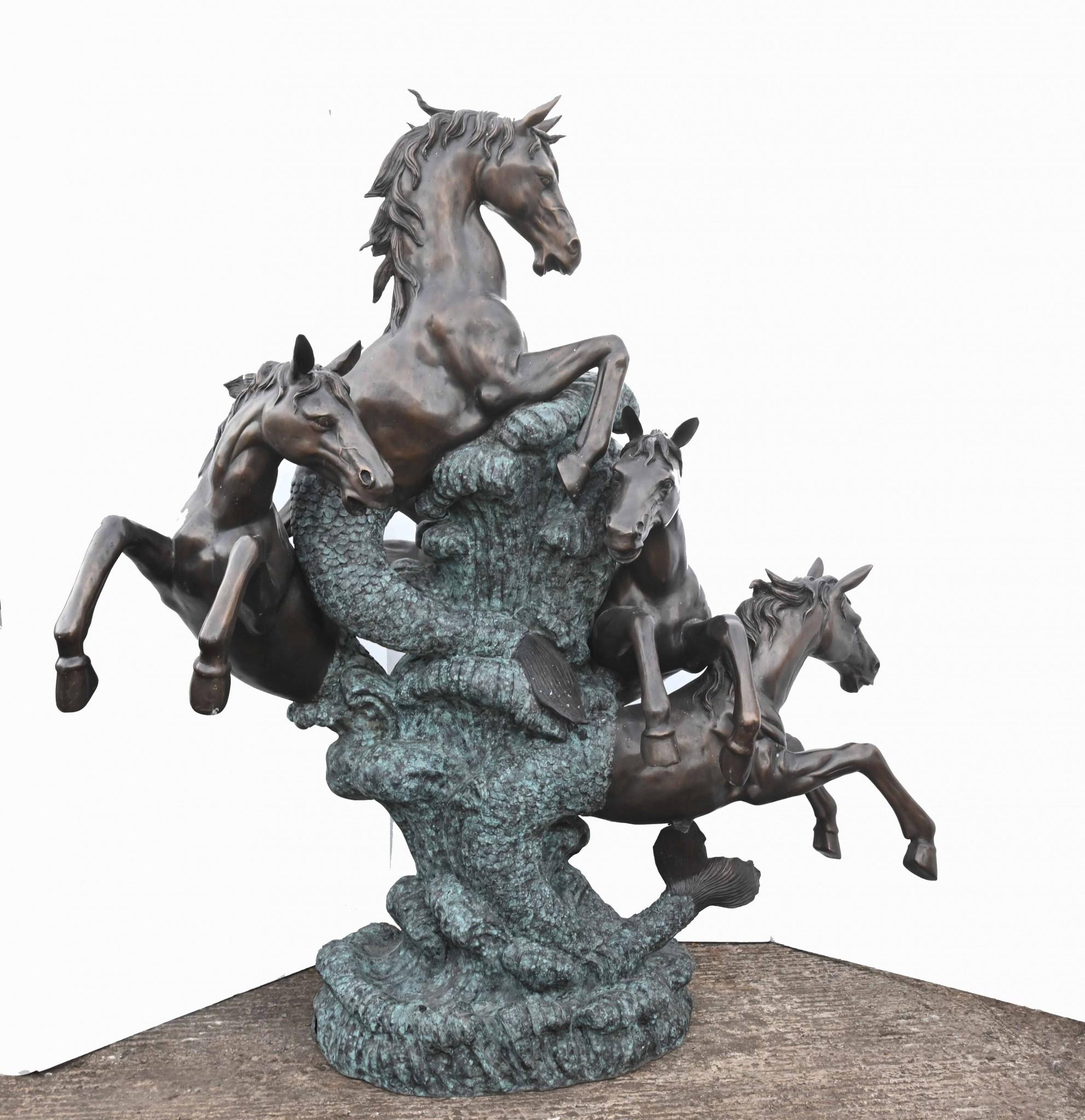Fontaine géante en bronze pour chevaux, poney bondissant, pièce d'eau pour le jardin 10