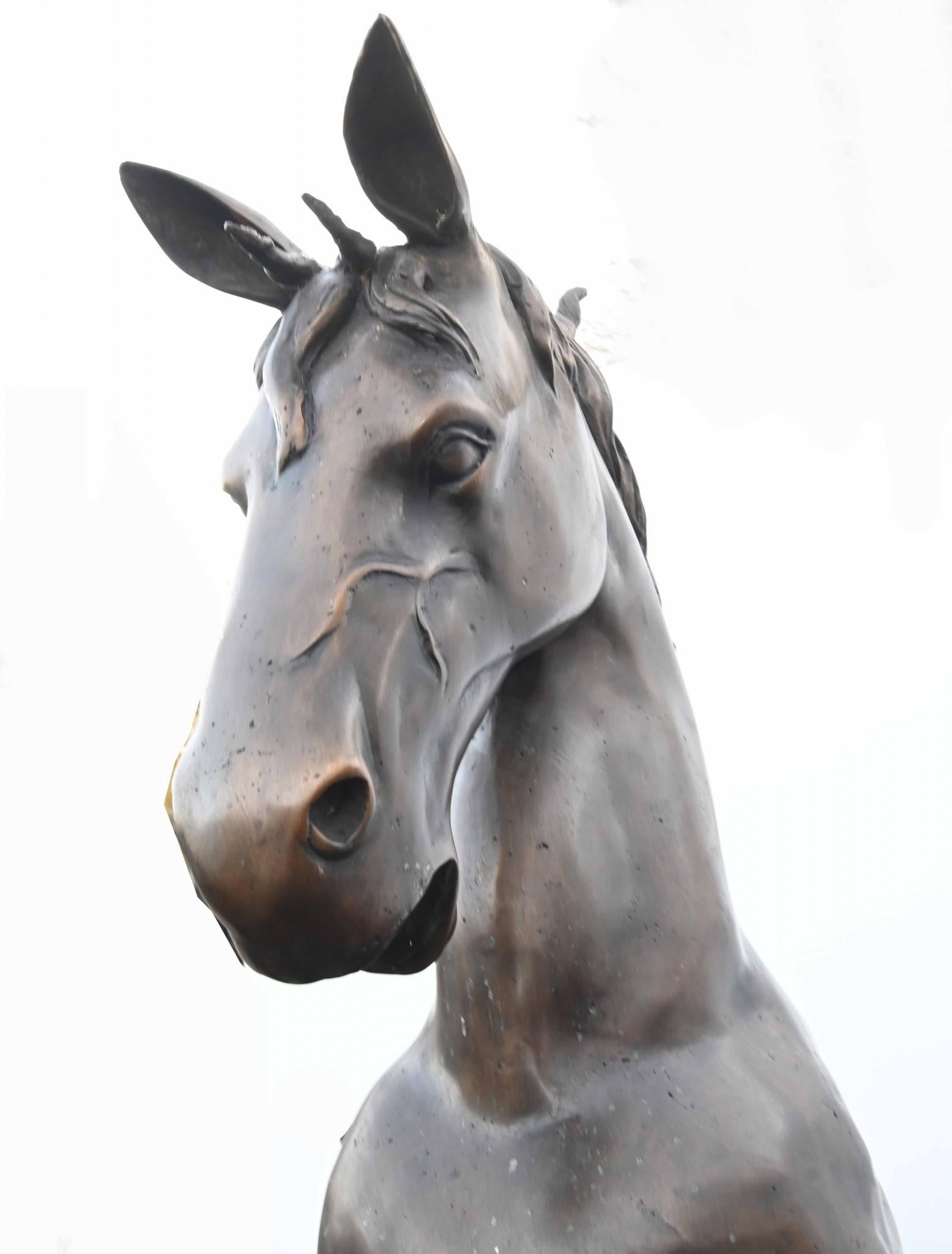 Fontaine géante en bronze pour chevaux, poney bondissant, pièce d'eau pour le jardin 1