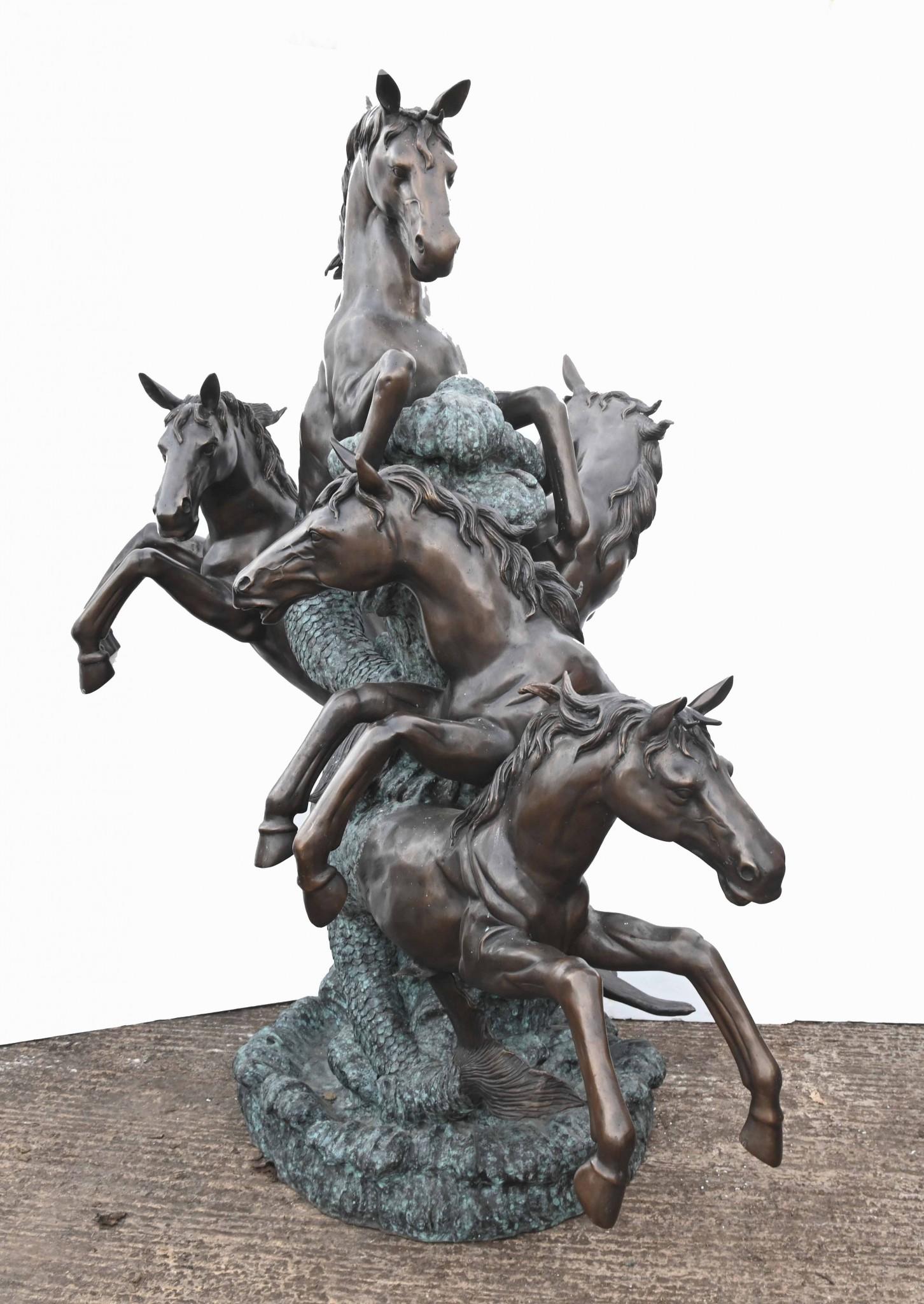 Fontaine géante en bronze pour chevaux, poney bondissant, pièce d'eau pour le jardin 4