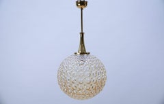 Giant Bubble Glass Amber Pendant Lamp, 1960s