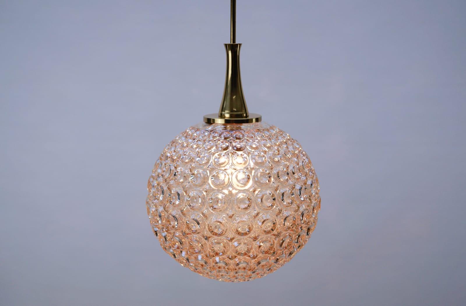 Giant Bubble Glass Amber Pendant Lamp, 1960s In Good Condition For Sale In Nürnberg, Bayern