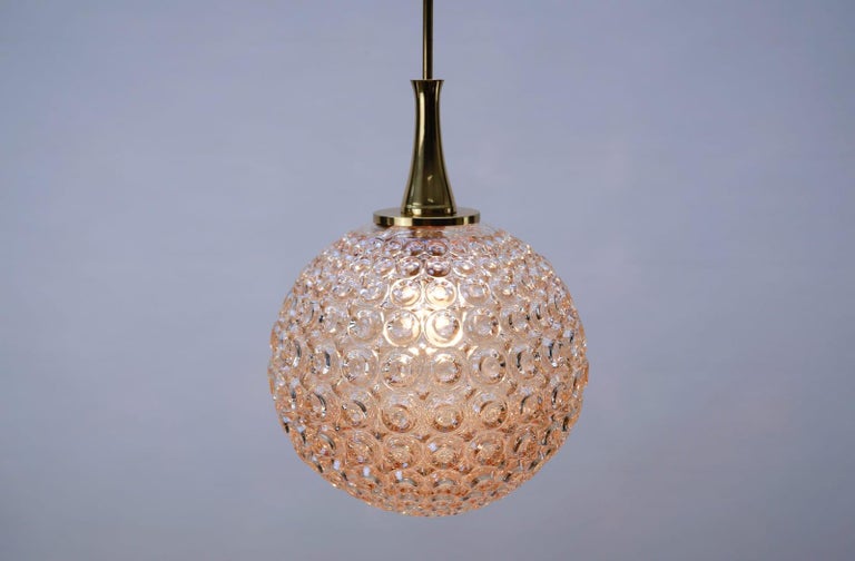 Giant Bubble Glass Amber Pendant Lamp, 1960s For Sale at 1stDibs
