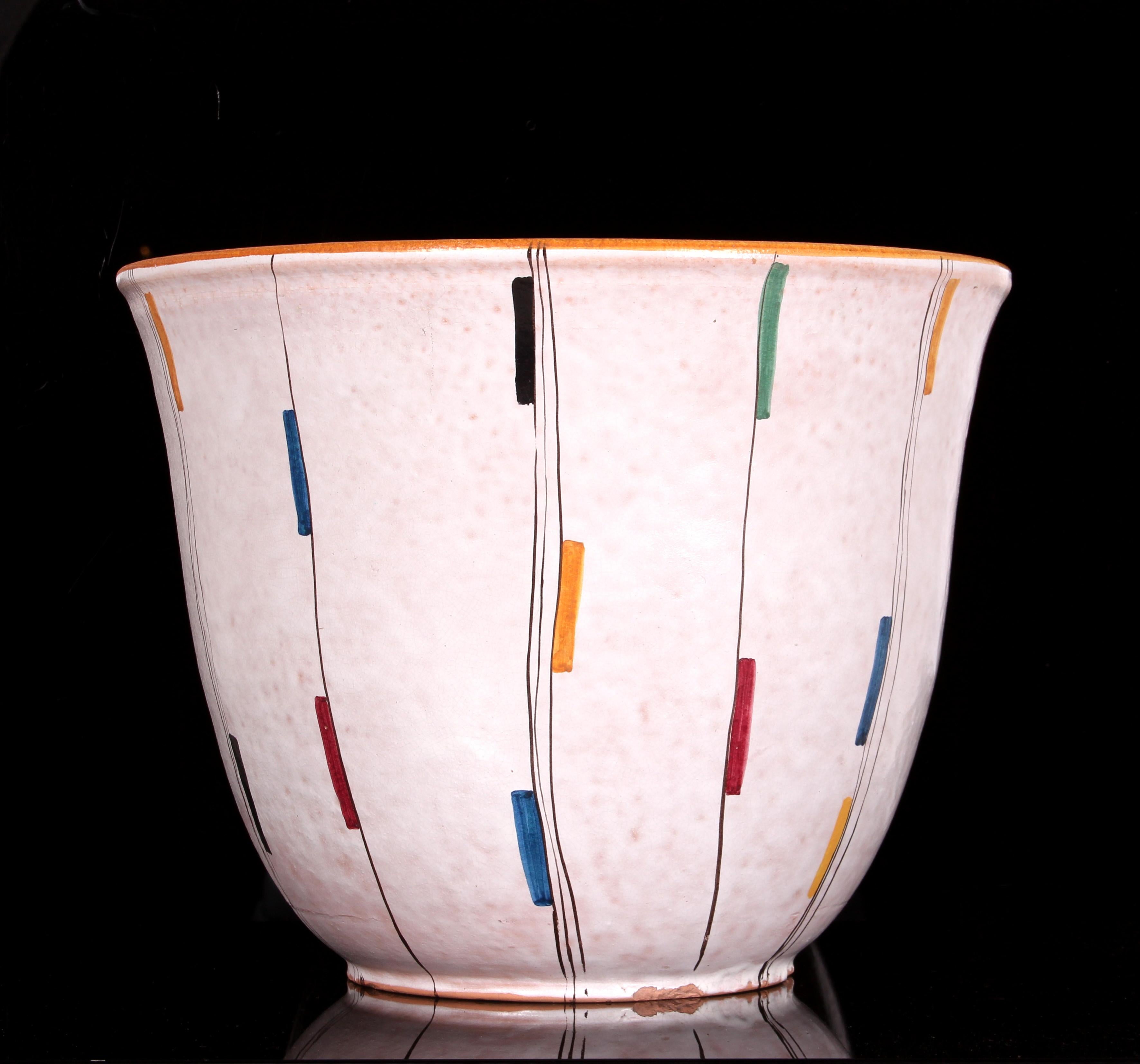 Allemand Cache-pot géant 1950 par Huber-Roethe Landshut poterie d'art du milieu du siècle en vente