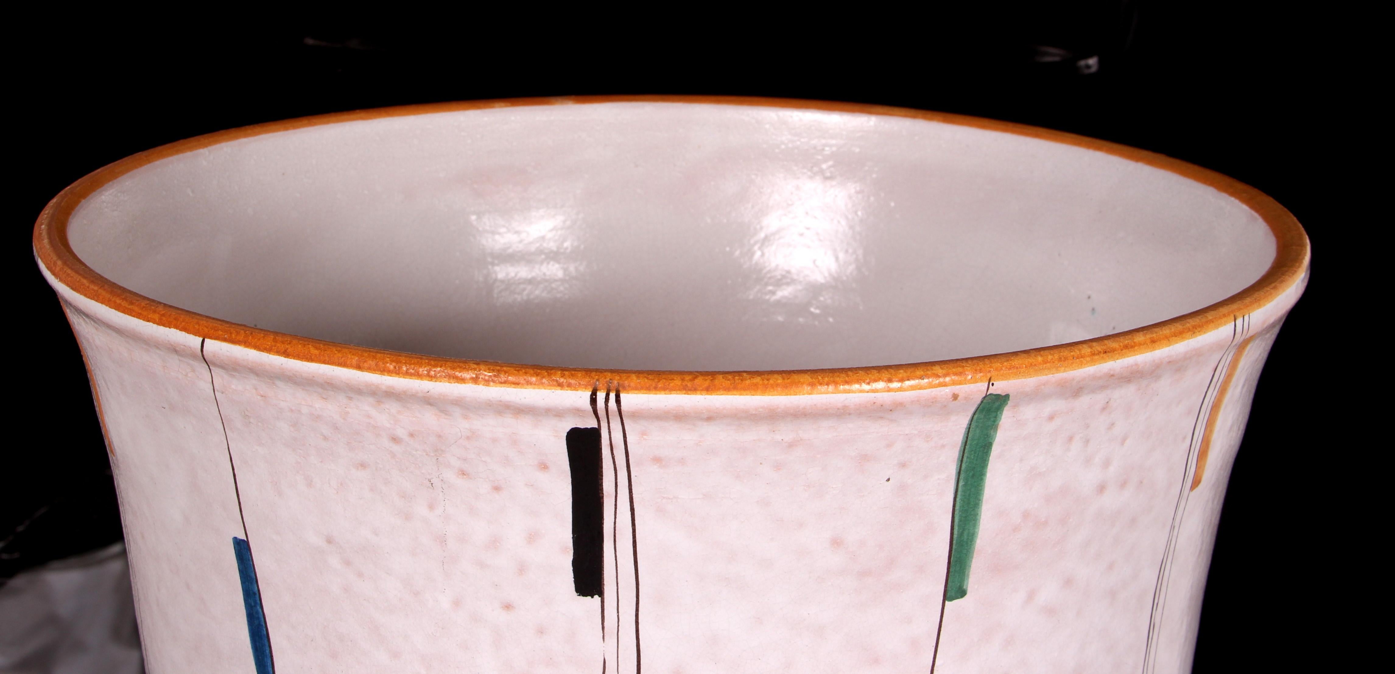 Fait main Cache-pot géant 1950 par Huber-Roethe Landshut poterie d'art du milieu du siècle en vente