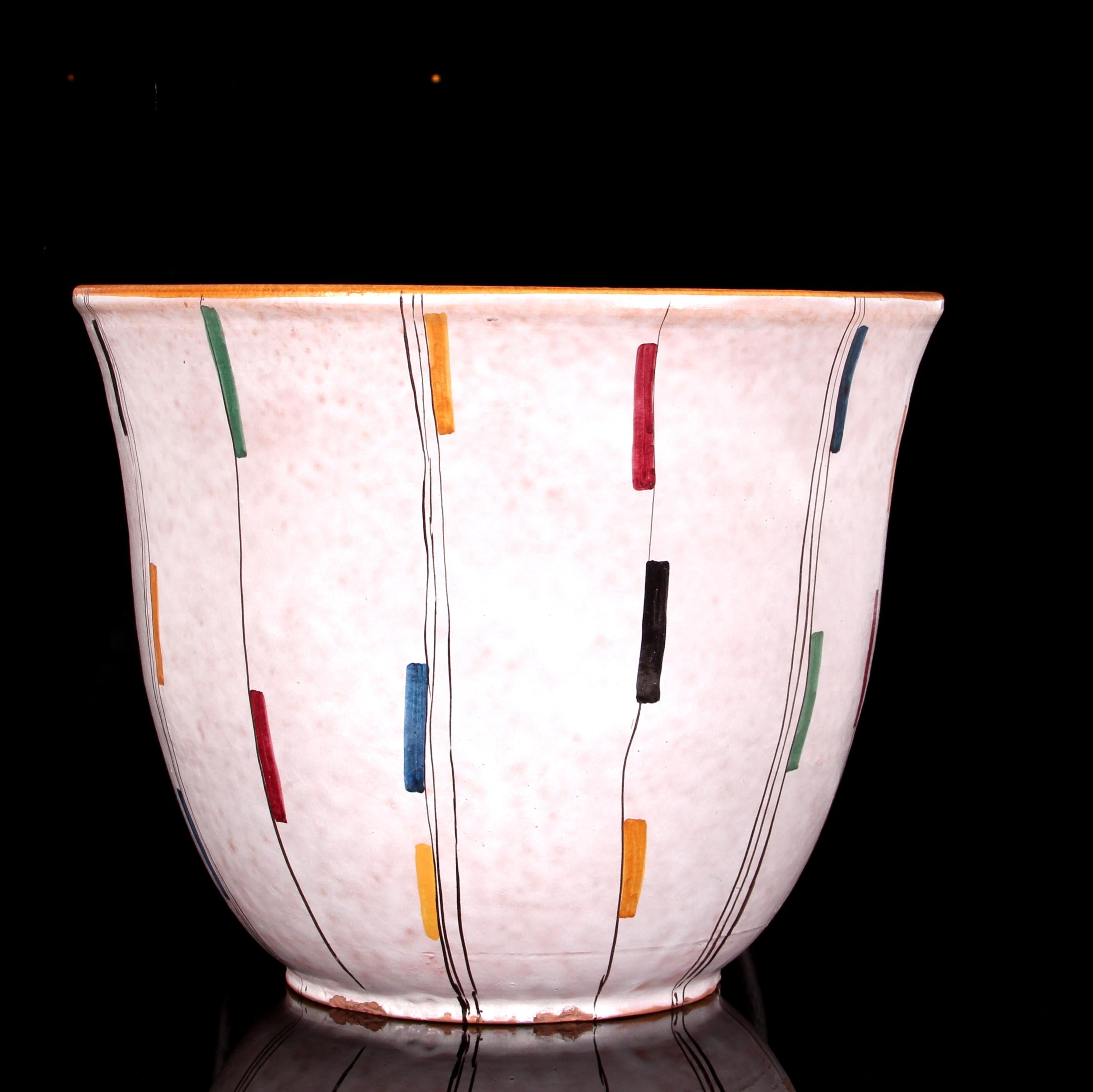 Poteries Cache-pot géant 1950 par Huber-Roethe Landshut poterie d'art du milieu du siècle en vente