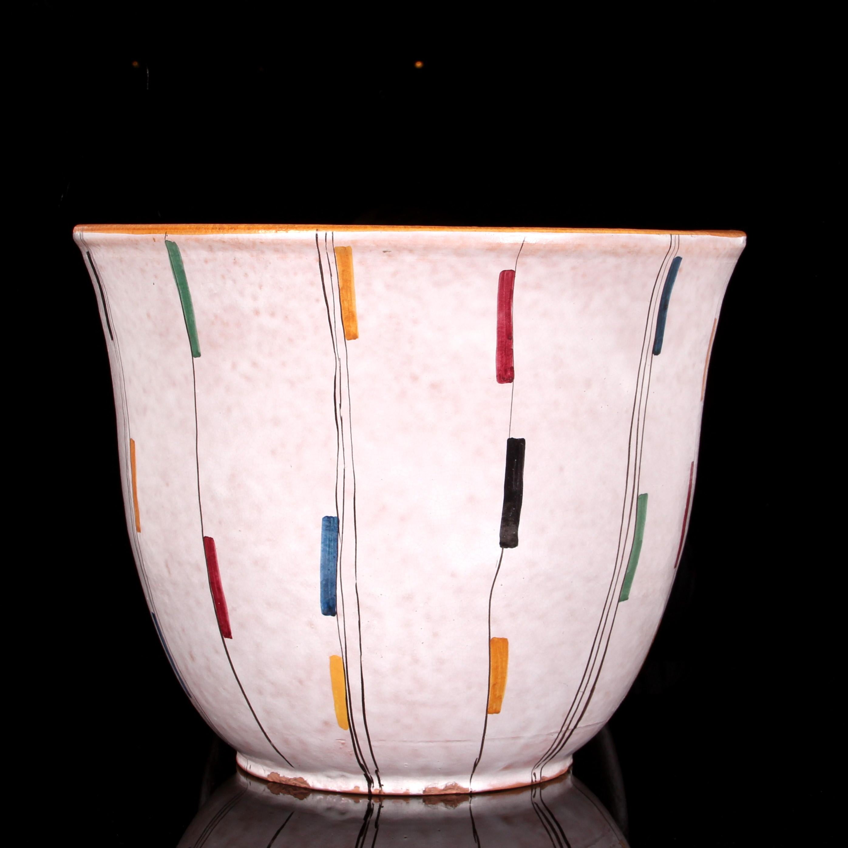 Cache-pot géant 1950 par Huber-Roethe Landshut poterie d'art du milieu du siècle en vente 1