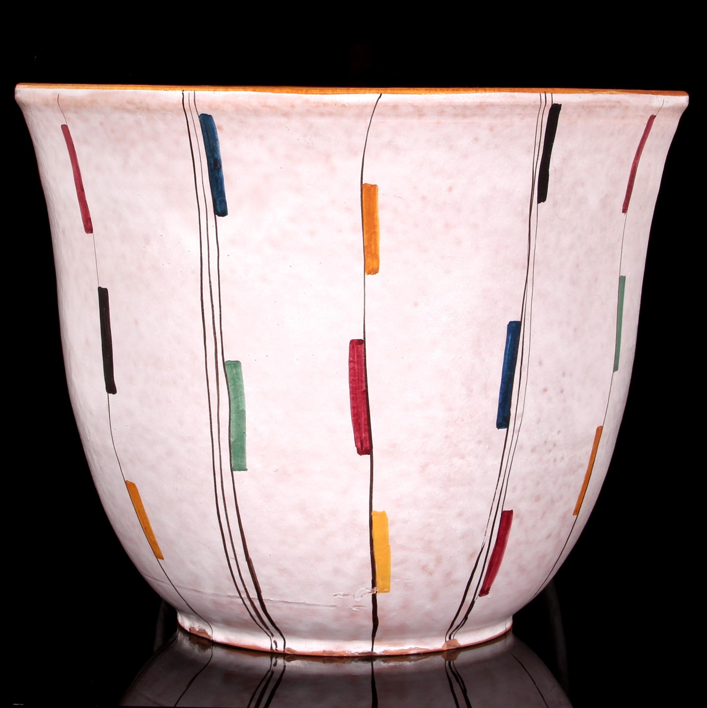 Cache-pot géant 1950 par Huber-Roethe Landshut poterie d'art du milieu du siècle en vente 2