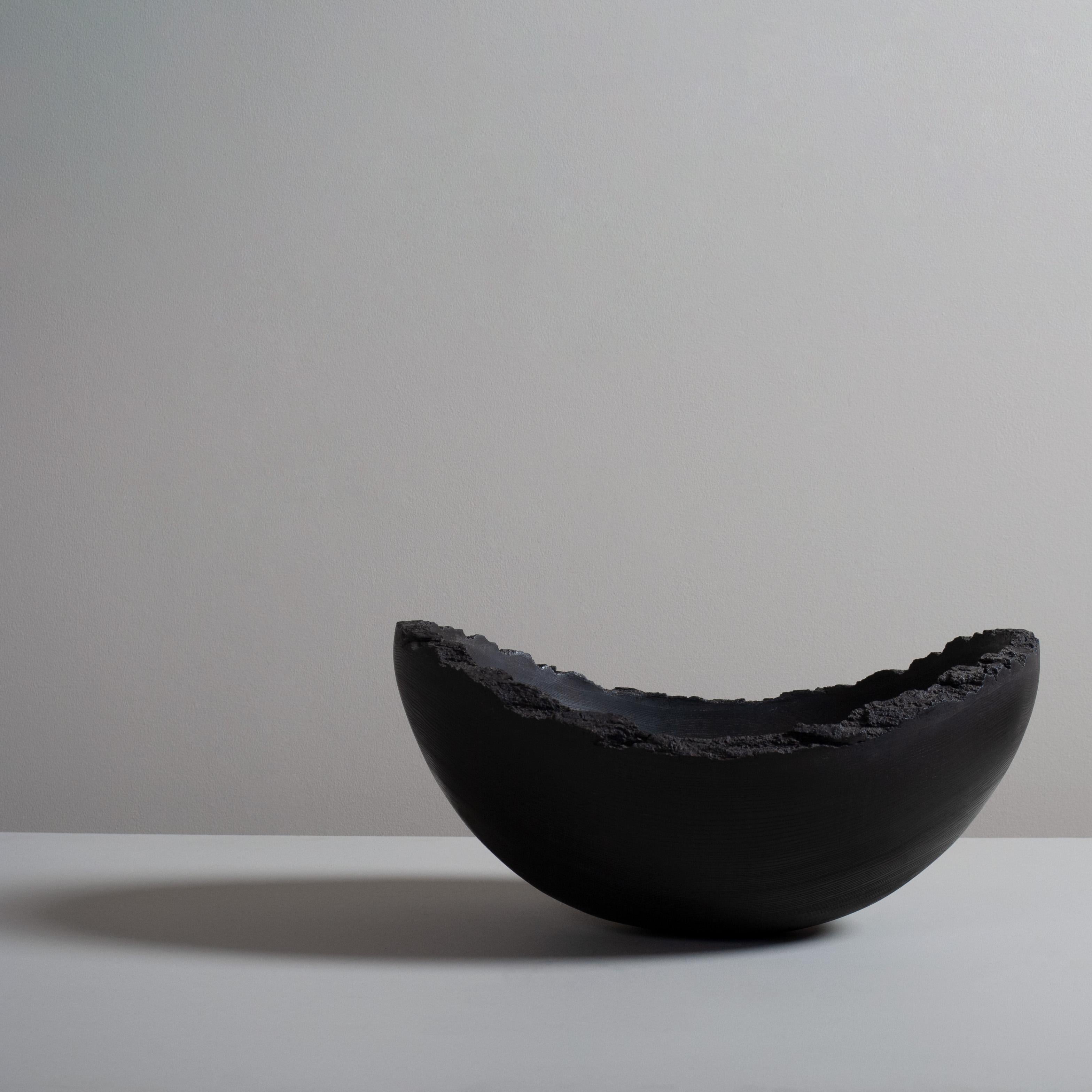 Organic Modern Giant Centrepiece Bowl, English Ash Yakisugi For Sale