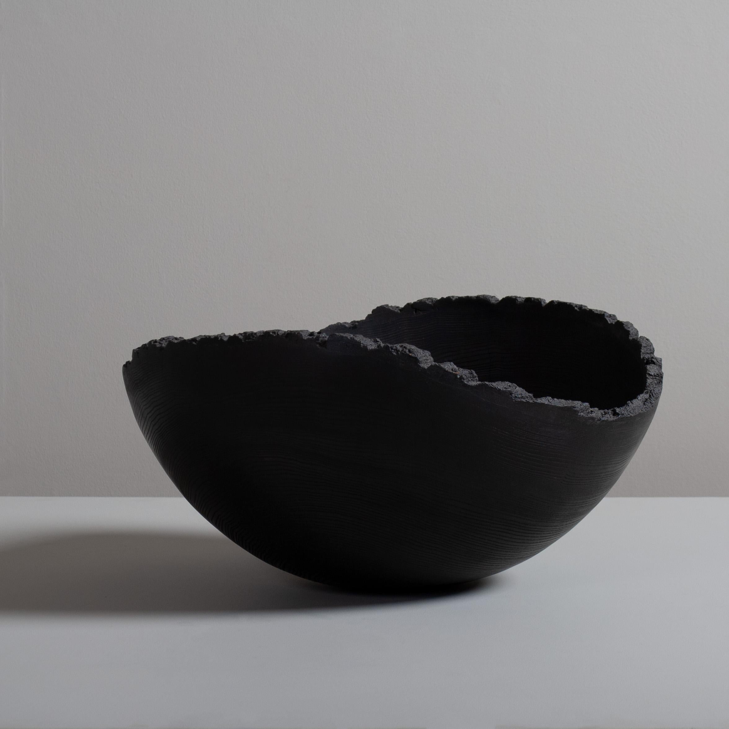 Contemporary Giant Centrepiece Bowl, English Ash Yakisugi For Sale