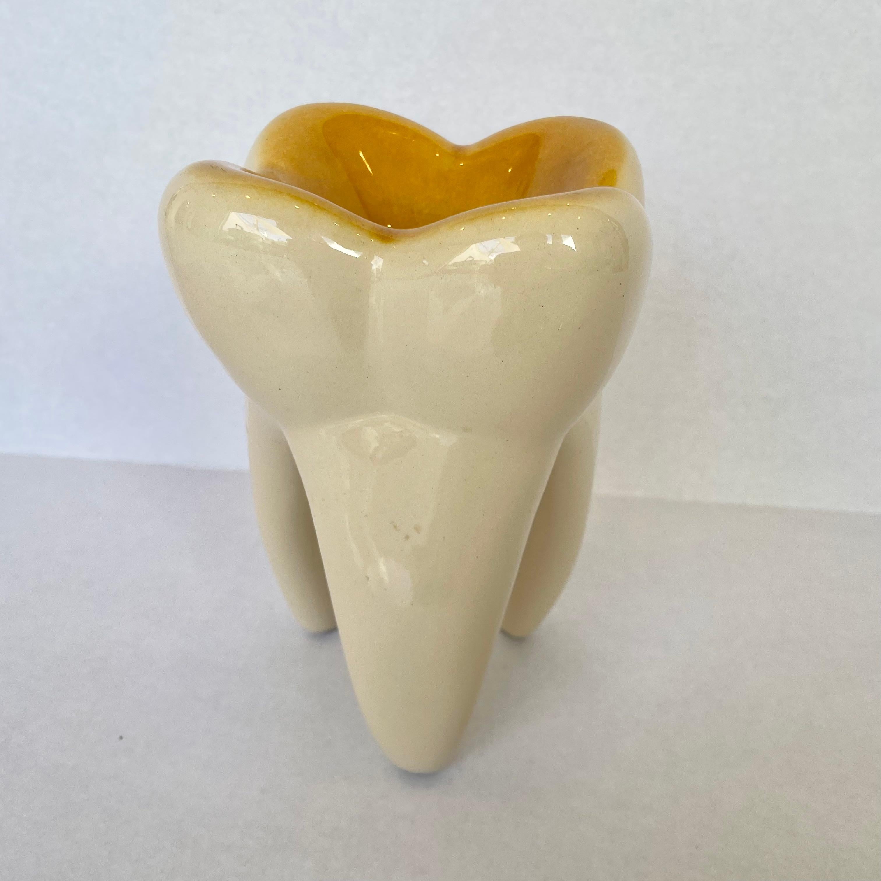 Mid-20th Century Giant Ceramic Tooth Catchall