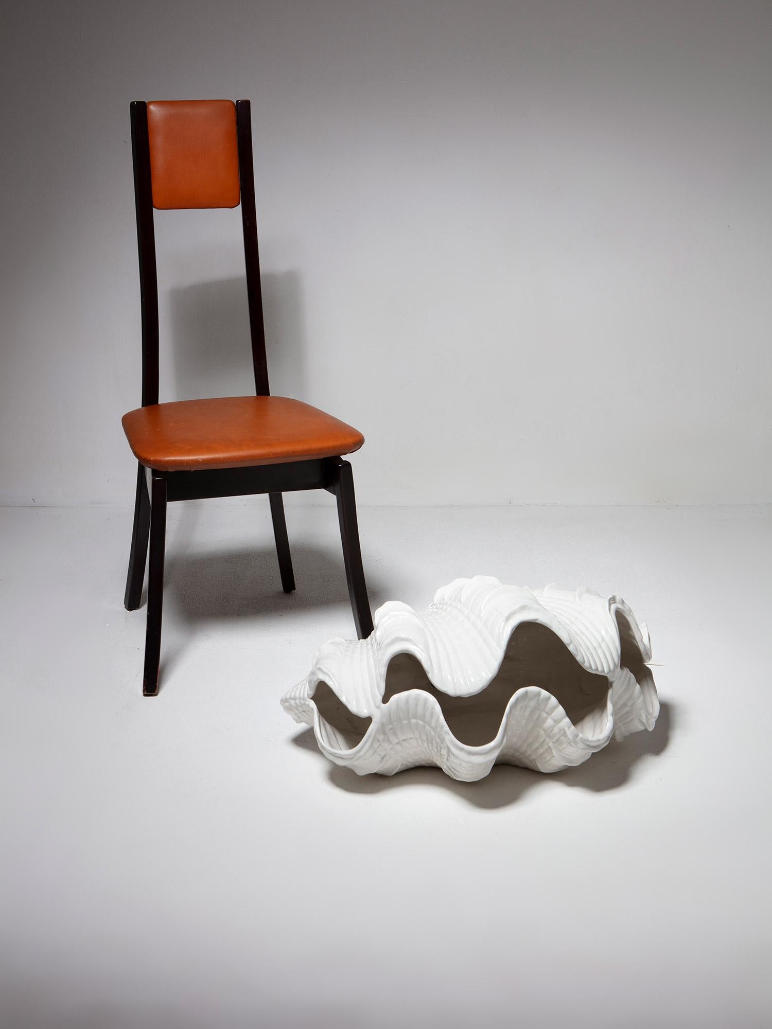 Giant Clam Shell Ceramic Lamp by Studio Smania Milano, Iltaly, 1970s For Sale 6