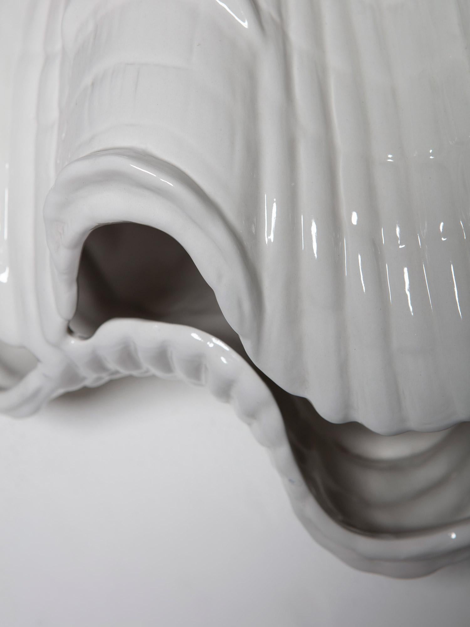 Giant Clam Shell Ceramic Lamp by Studio Smania Milano, Iltaly, 1970s For Sale 3