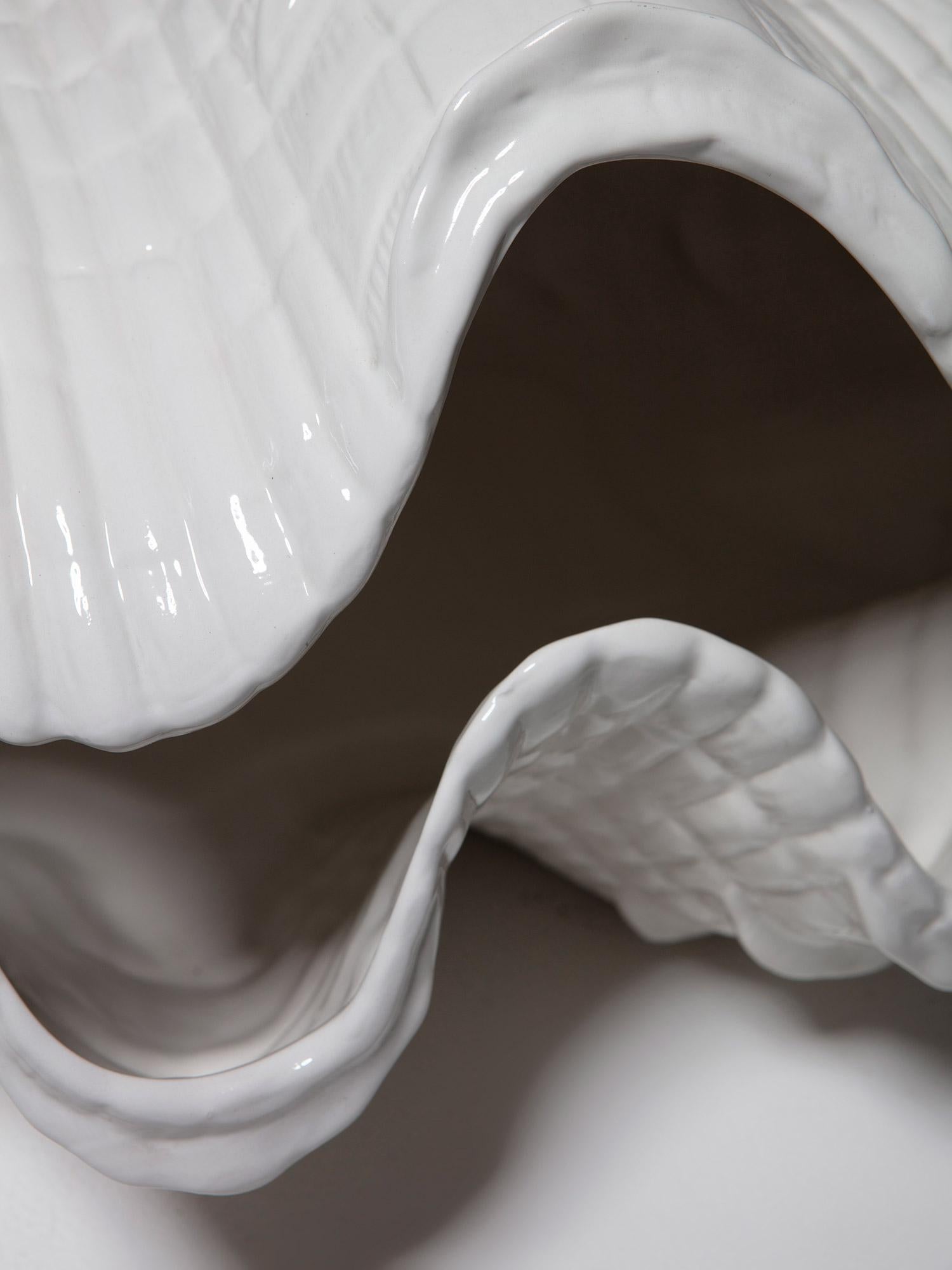 Giant Clam Shell Ceramic Lamp by Studio Smania Milano, Iltaly, 1970s For Sale 4