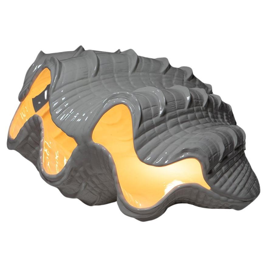 Giant Clam Shell Ceramic Lamp by Studio Smania Milano, Iltaly, 1970s For Sale