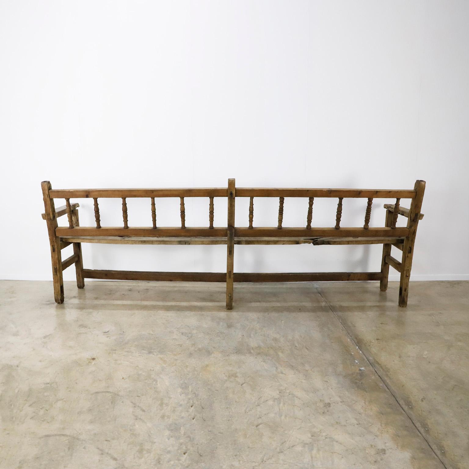 Mexican Giant Colonial Church Bench For Sale
