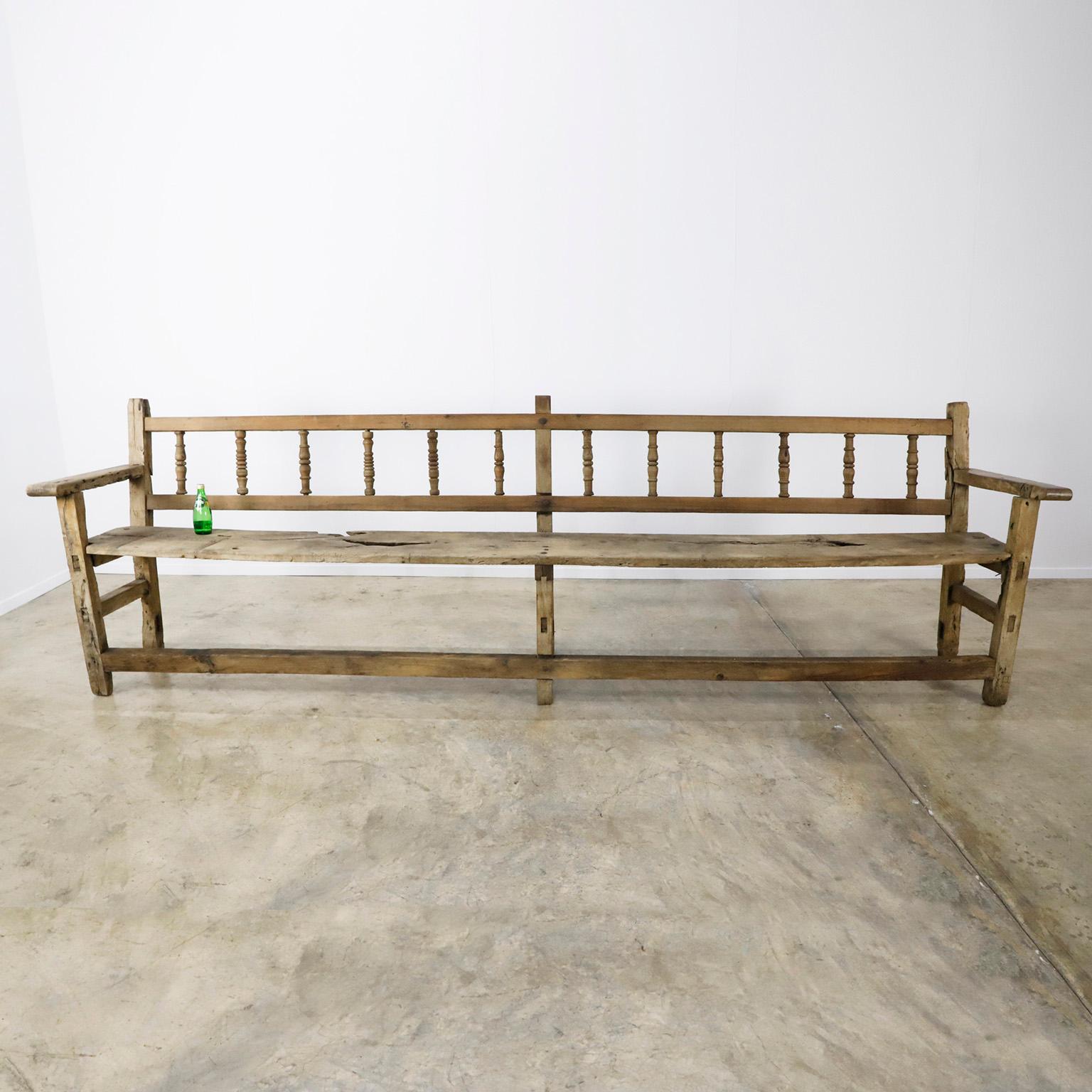 19th Century Giant Colonial Church Bench For Sale