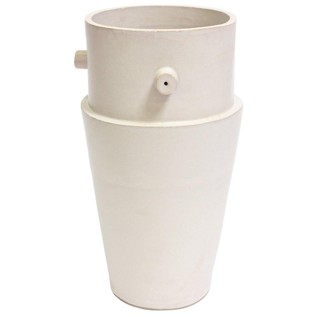 Giant Contemporary Ceramic Vase in Cream