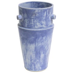 Giant Contemporary Ceramic Vase in Matte Blue