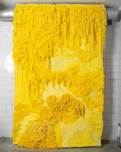 Large, Contemporary, Yellow, Hand Dyed and Hand Woven Tapestry by Katja Beckman