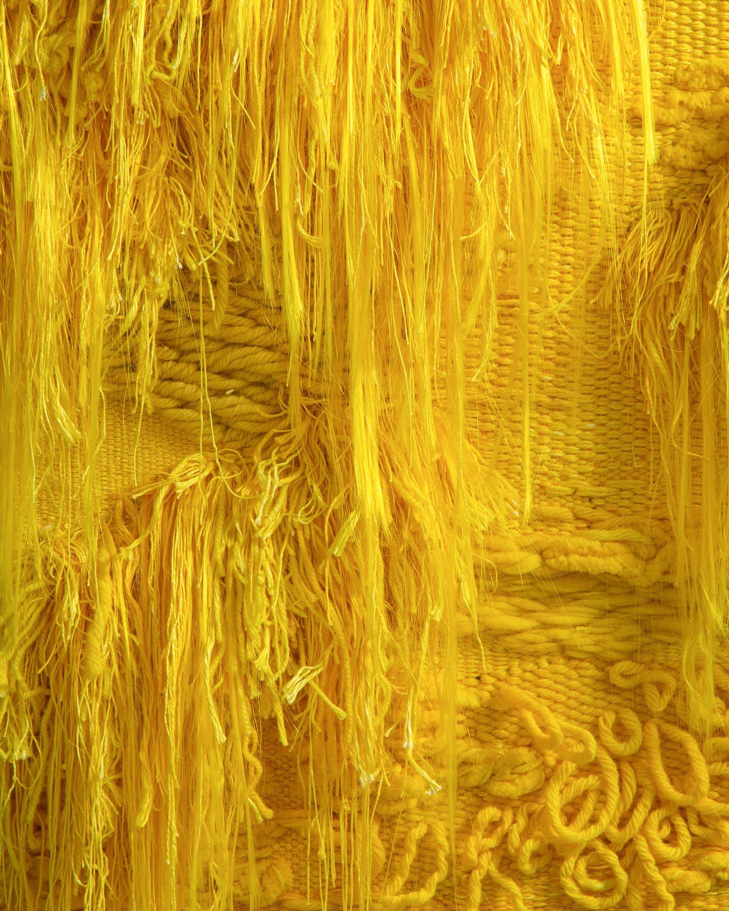 Large, Contemporary, Yellow, Hand Dyed and Hand Woven Tapestry by Katja Beckman In New Condition For Sale In Stockholm, SE