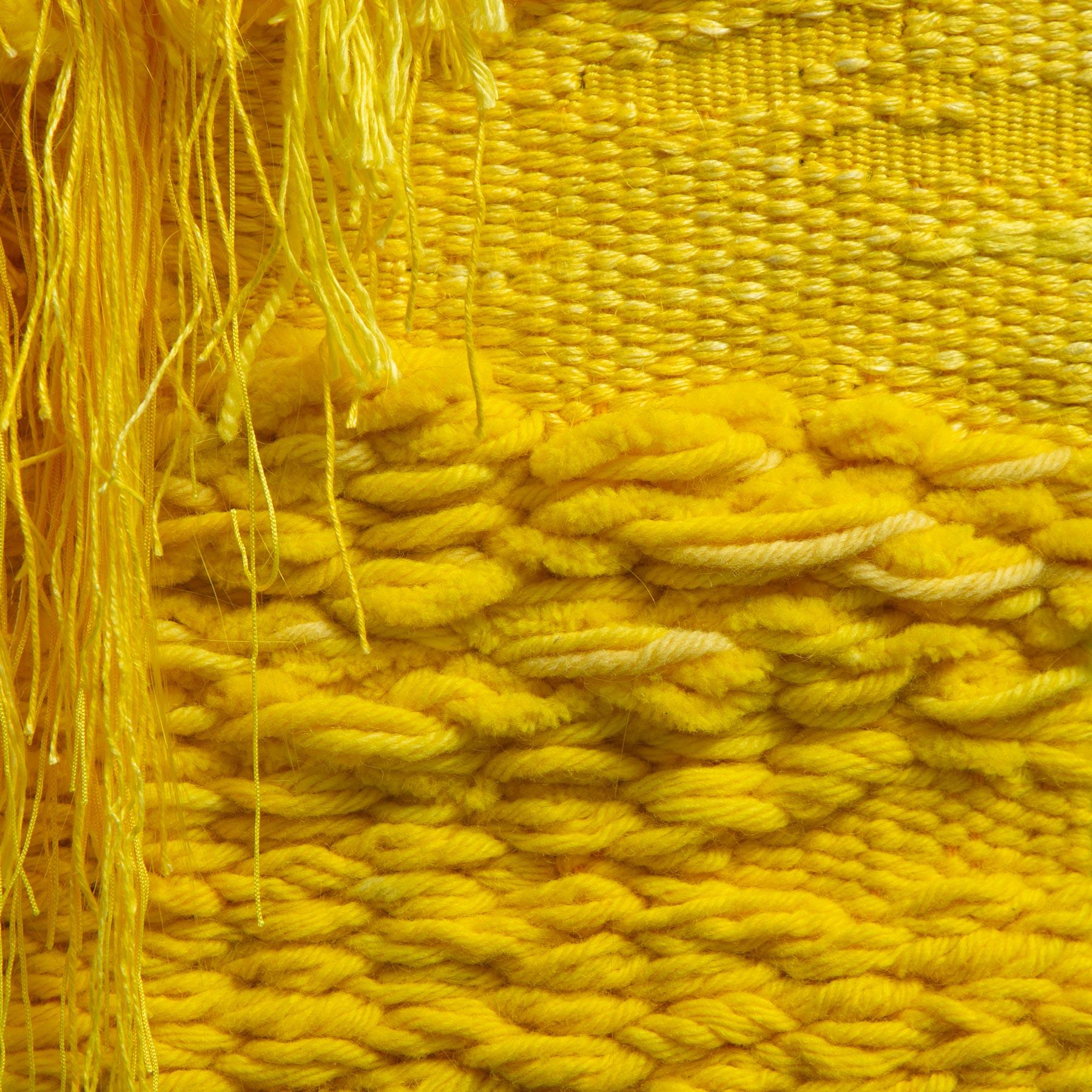 Cotton Large, Contemporary, Yellow, Hand Dyed and Hand Woven Tapestry by Katja Beckman For Sale