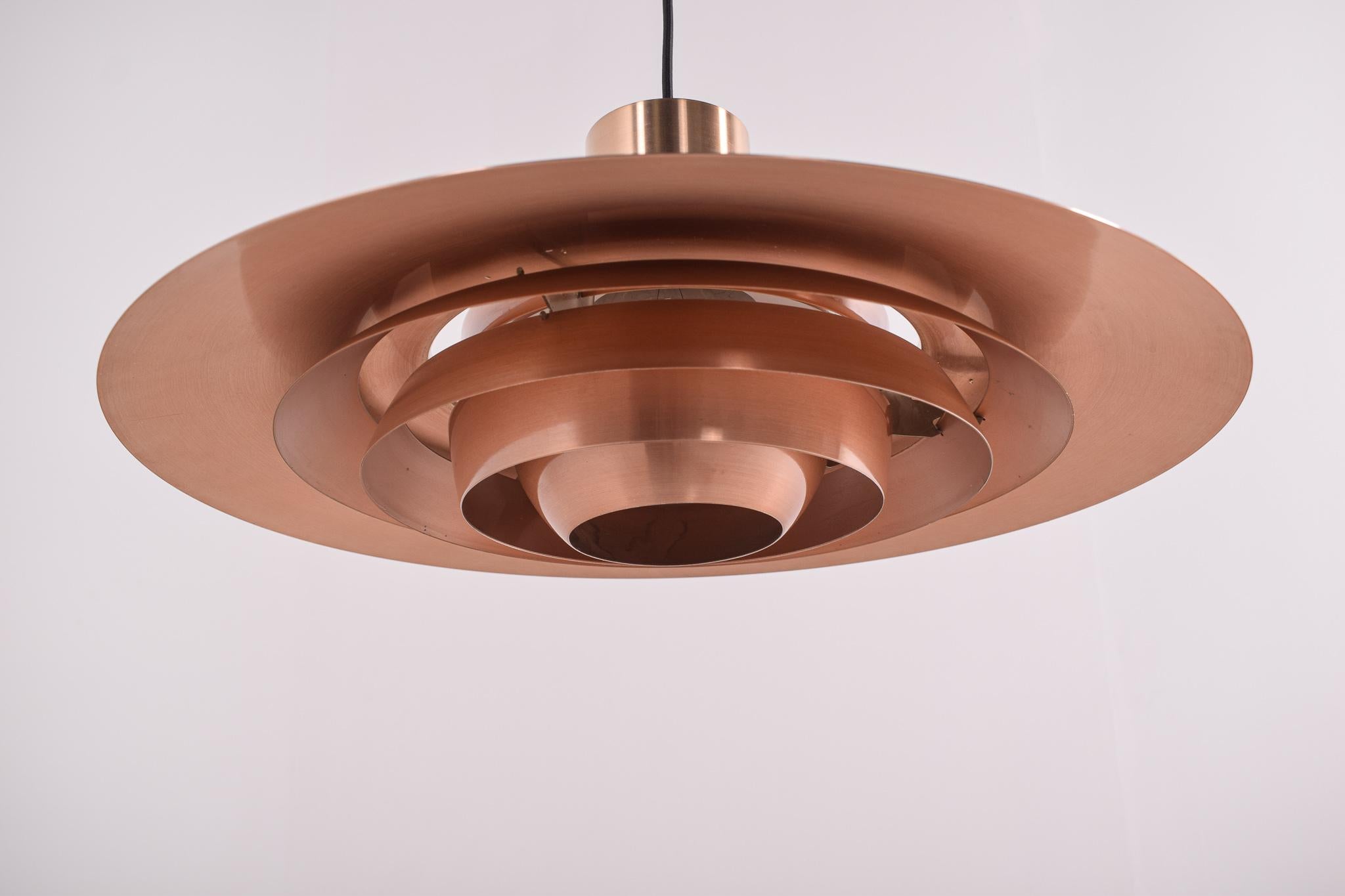 Mid-Century Modern Giant Copper Ceiling Light P700 by Kastholm & Fabricius for Nordisk Solar, 1964