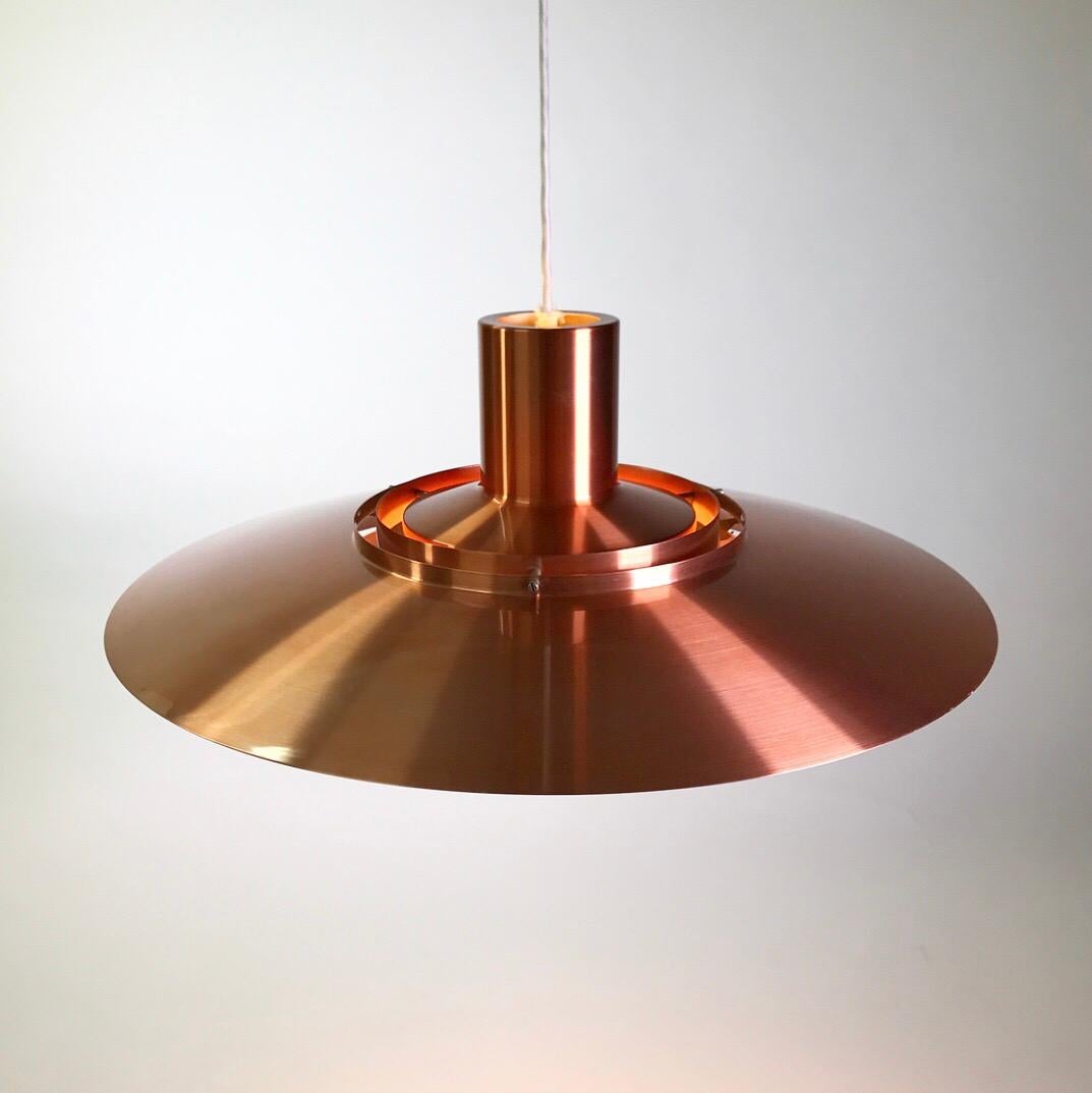 Danish Giant Copper Ceiling Light P700 by Kastholm & Fabricius for Nordisk Solar 1964