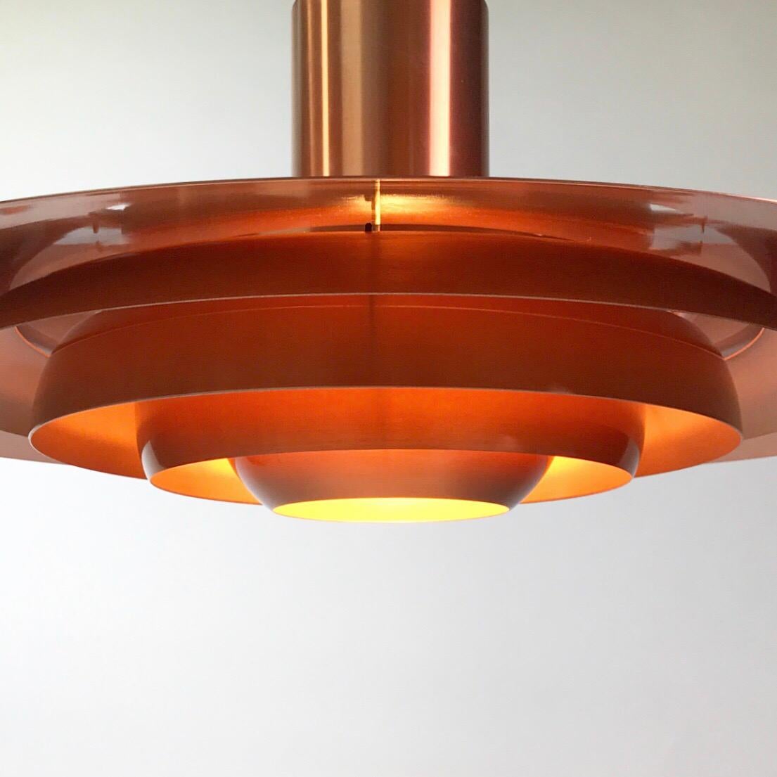 Mid-20th Century Giant Copper Ceiling Light P700 by Kastholm & Fabricius for Nordisk Solar 1964