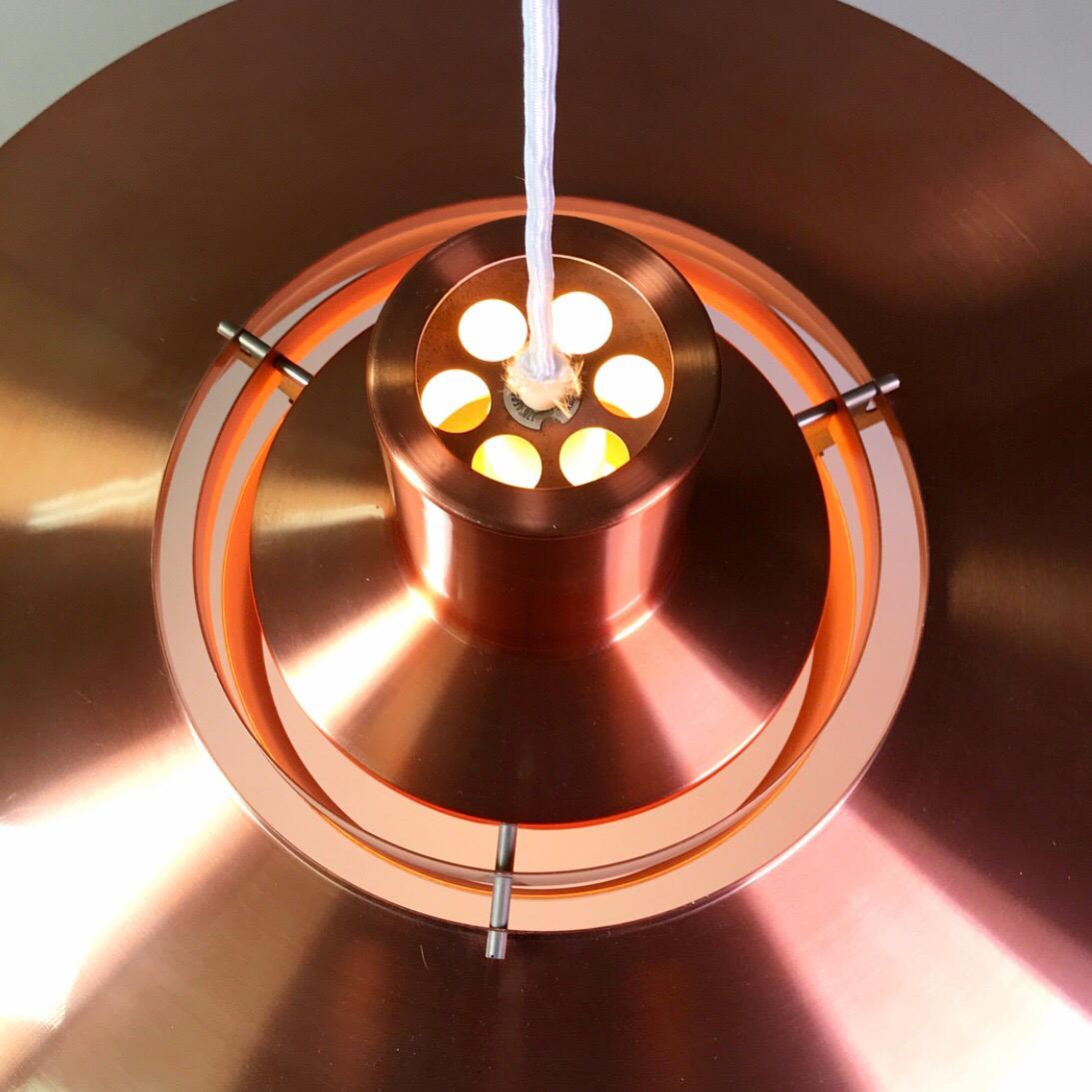 Giant Copper Ceiling Light P700 by Kastholm & Fabricius for Nordisk Solar 1964 1