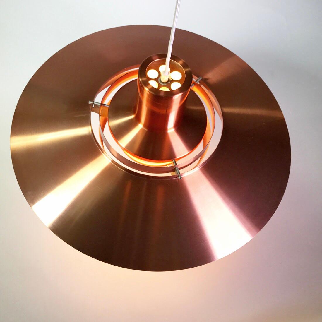 Giant Copper Ceiling Light P700 by Kastholm & Fabricius for Nordisk Solar 1964 2