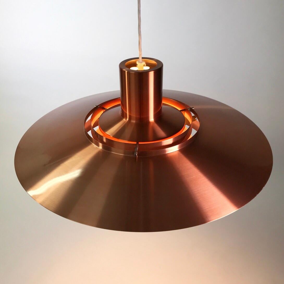 Giant Copper Ceiling Light P700 by Kastholm & Fabricius for Nordisk Solar 1964 3