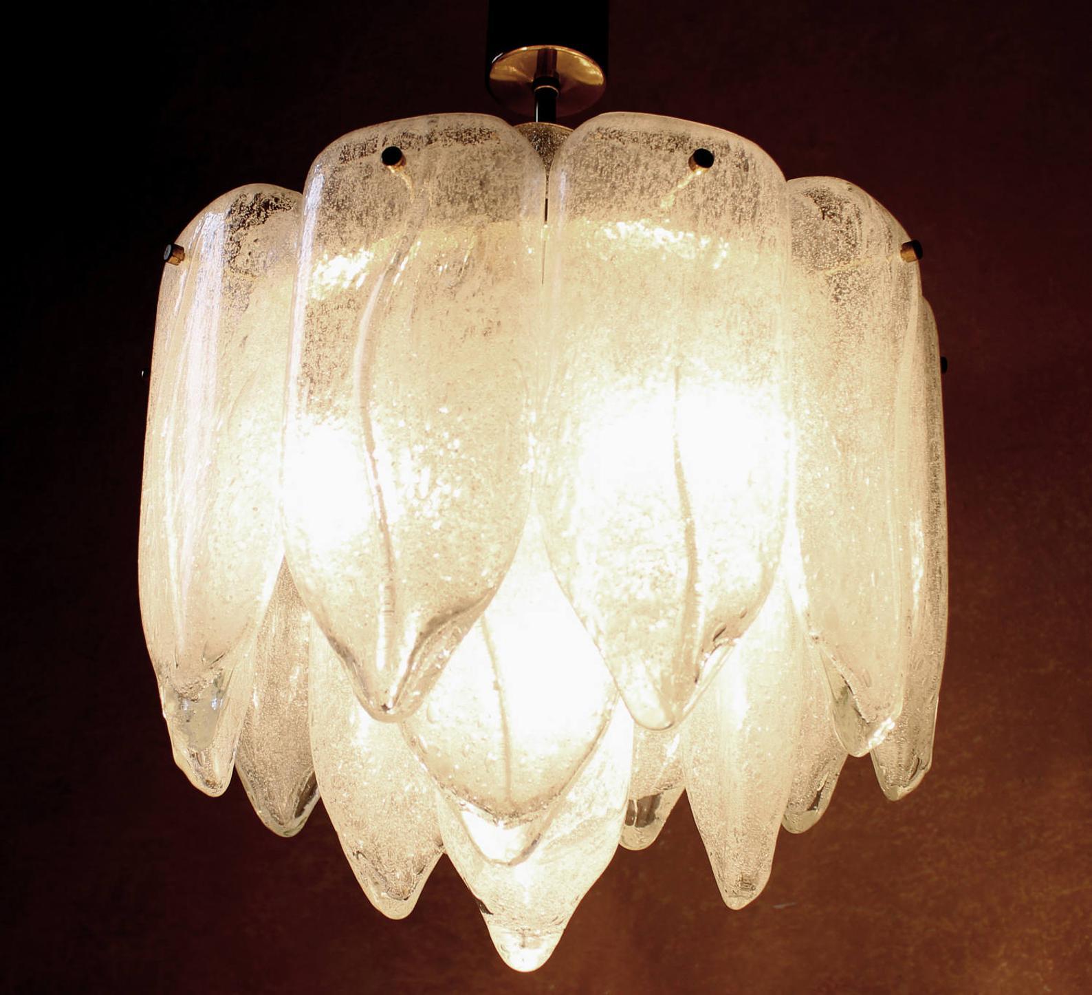 Mid-Century Modern Giant Cuttlefish Art Glass Chandelier by Doria, Germany, 1970s