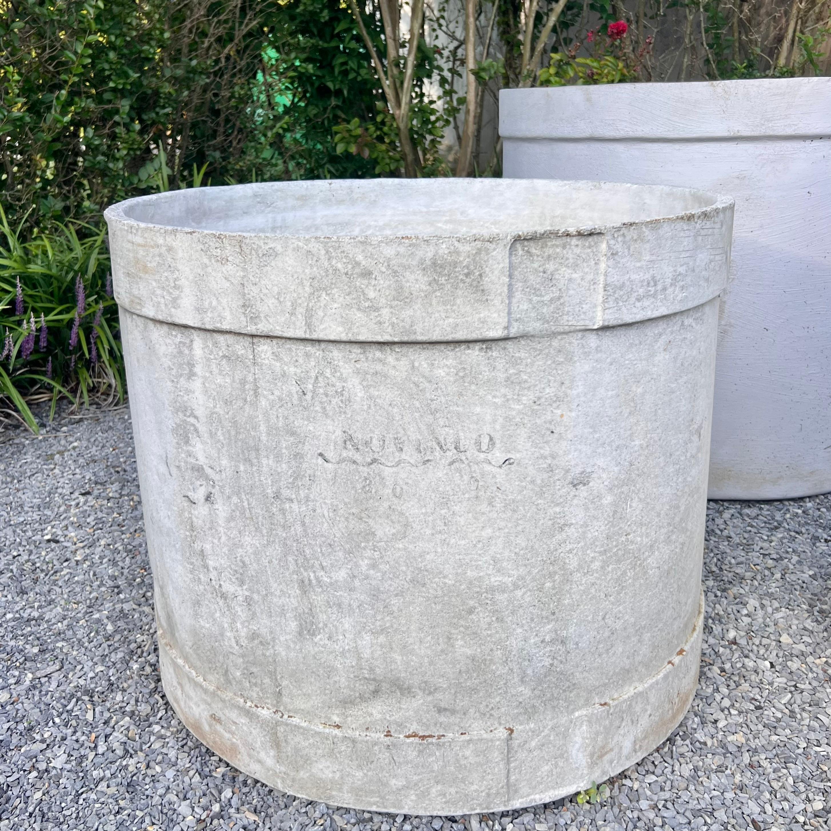 Mid-Century Modern Giant Cylindrical Concrete Tree Planter, 1960s Switzerland For Sale