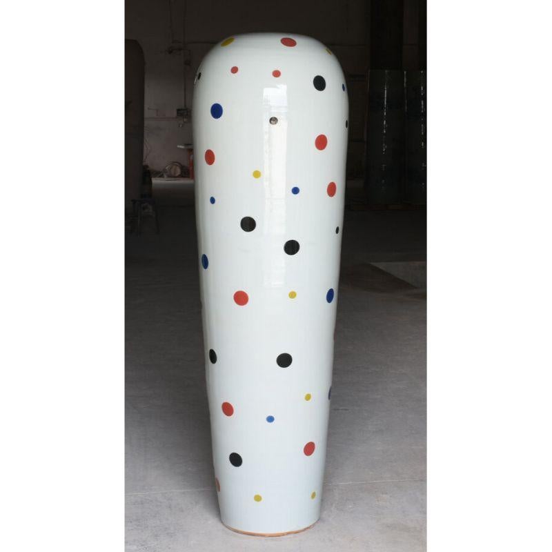 Giant dots vase by WL Cermics.
Design: Norman Trapman
Materials: Porcelain
Dimensions: H175 x Ø48 cm

Also available: giant birds vase.

This series finds its origin in a fascination for the history of ceramics. A vast collection of vases in