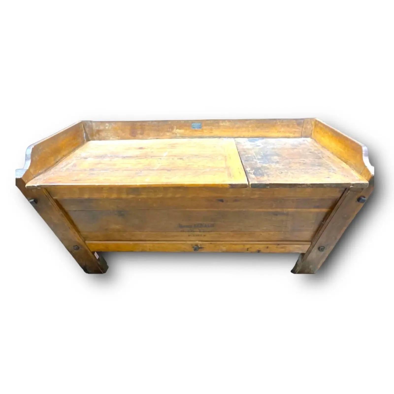 Giant Early 20th Century French Oak  Bakers Trough In Distressed Condition For Sale In West Hollywood, CA