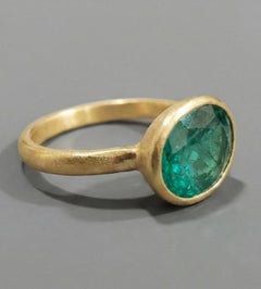 Giant Emerald 18K Yellow Gold Cocktail Ring