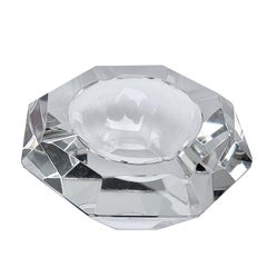 Giant Flavio Poli Bowl in Faceted Murano Glass in the Shape of a Diamond, Italy