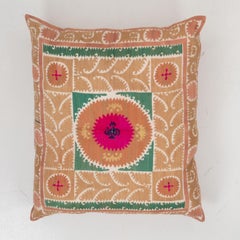 Giant Floor Cushion Made from a Vintage Uzbek Suzani