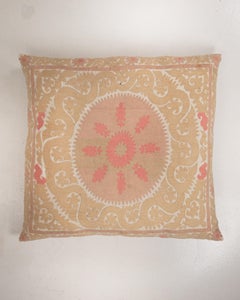 Giant Floor Cushion Made from a Vintage Uzbek Suzani