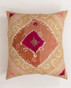 Giant Floor Cushion Made from a Vintage Uzbek Suzani