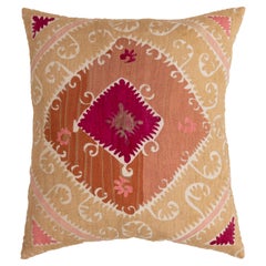 Giant Floor Cushion Made from a Vintage Uzbek Suzani