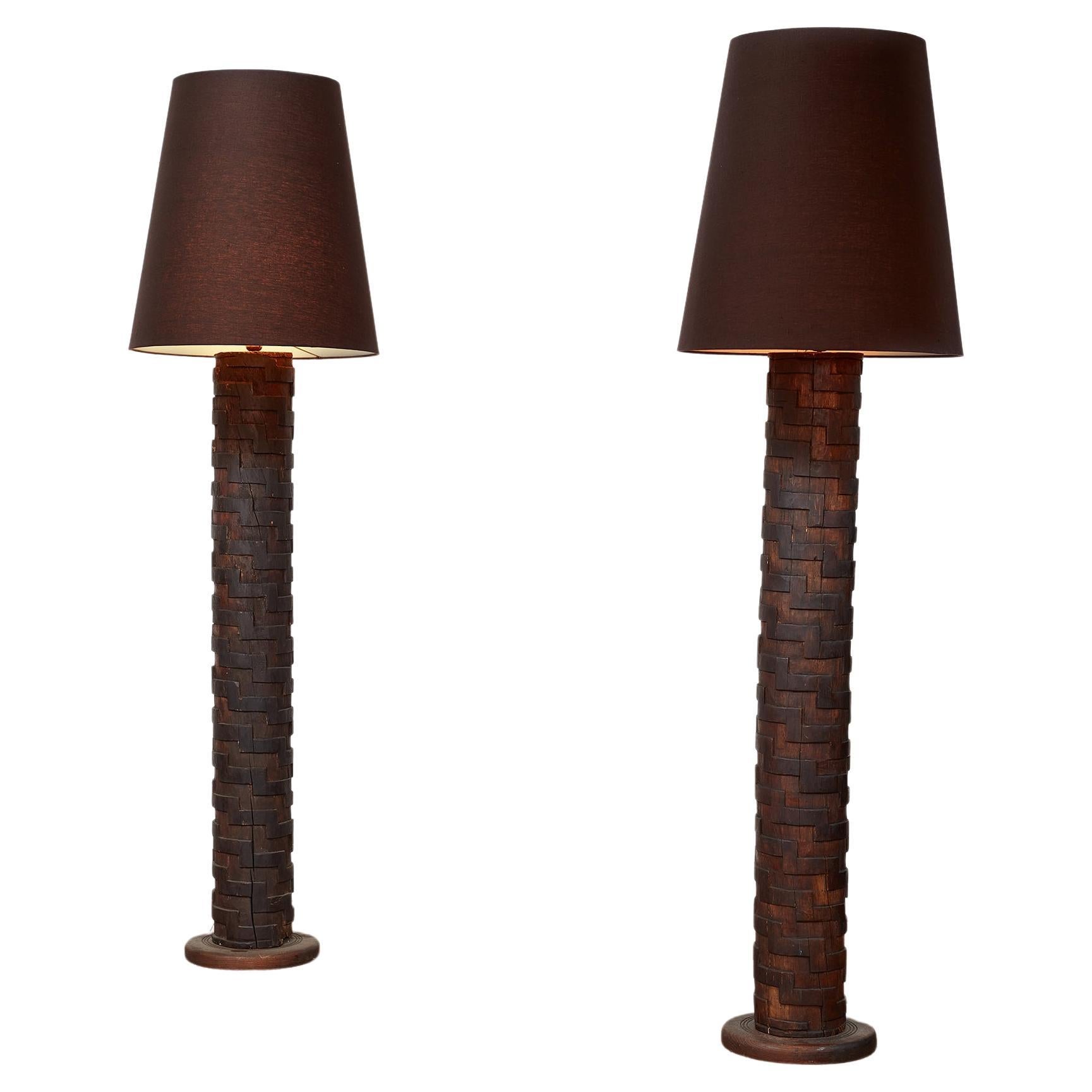 Giant French Brutalist Floor Lamp