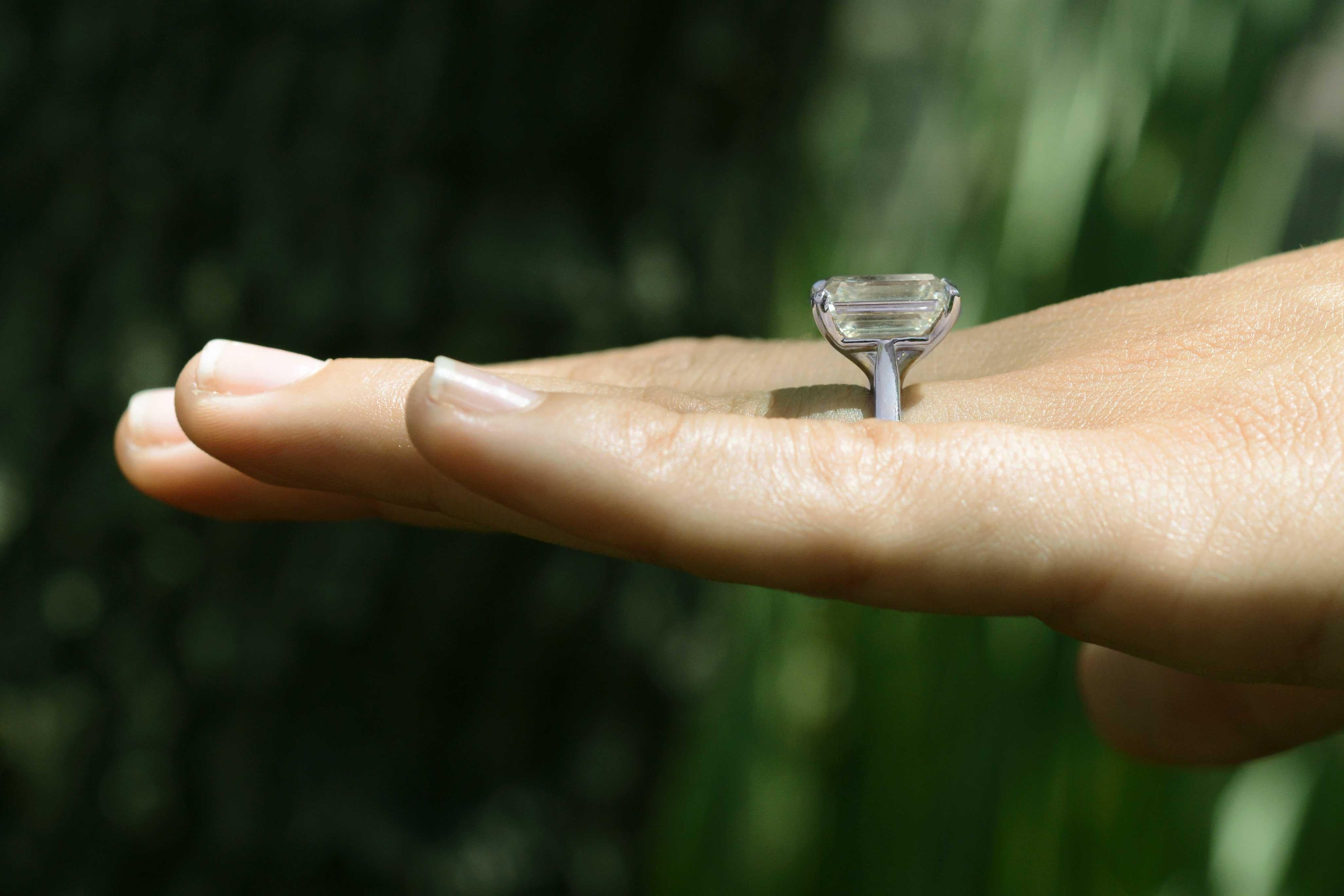 8 carat emerald cut diamond ring