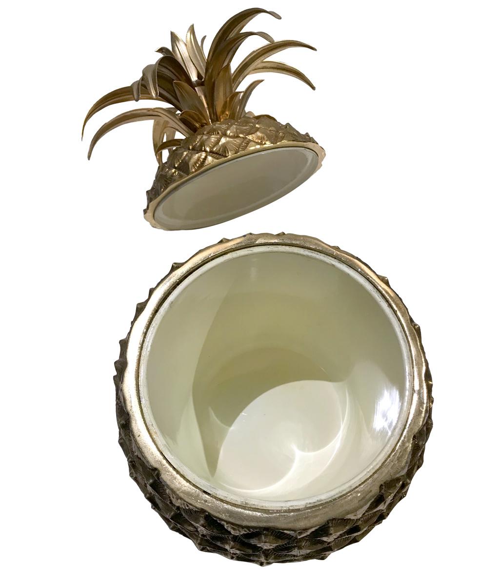 Cast Giant Golden Pineapple Ice Bucket by Mauro Manetti Firenze circa 1960-70