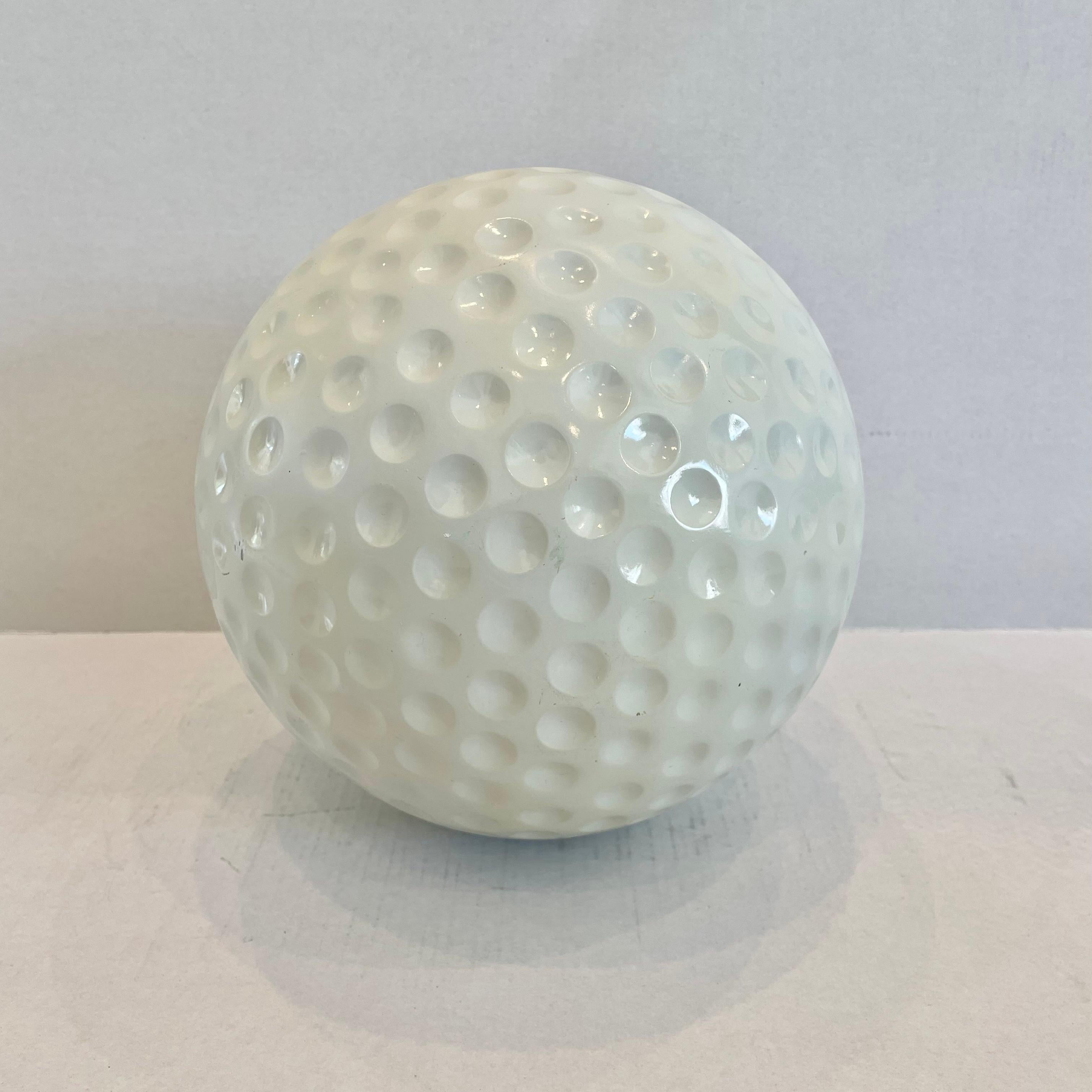 Giant vintage golfball in cream plaster/plastic. 8.5