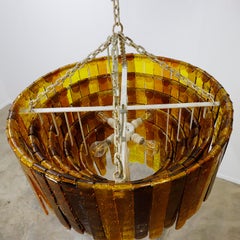 Giant Hand Blown Glass Chandelier by Feders