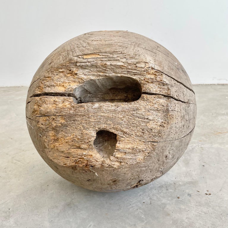 Giant HandMade Wooden Bowling Balls, 1960s France For Sale at 1stDibs